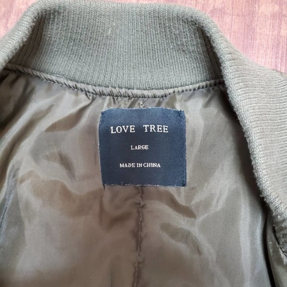 Love Tree Brand  Women's Jr Olive Green Bomber Jacket  Large - Picture 4 of 9